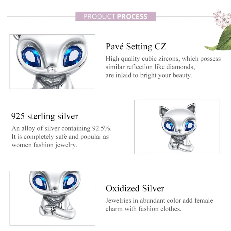 (image for) Pandora Style Silver Lively Little Fox Charm - SCC1808 - View 8