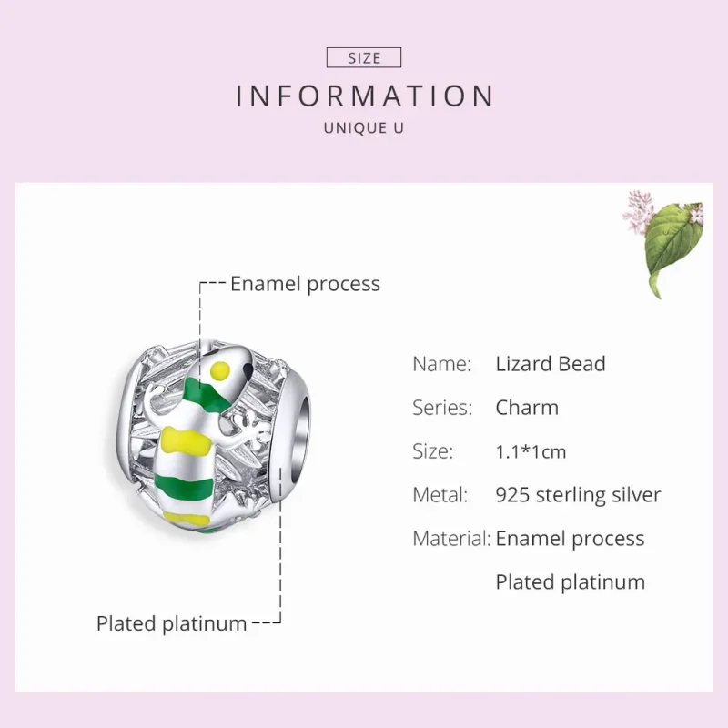 (image for) Pandora Style Silver Lizard Charm - BSC199 - View 7