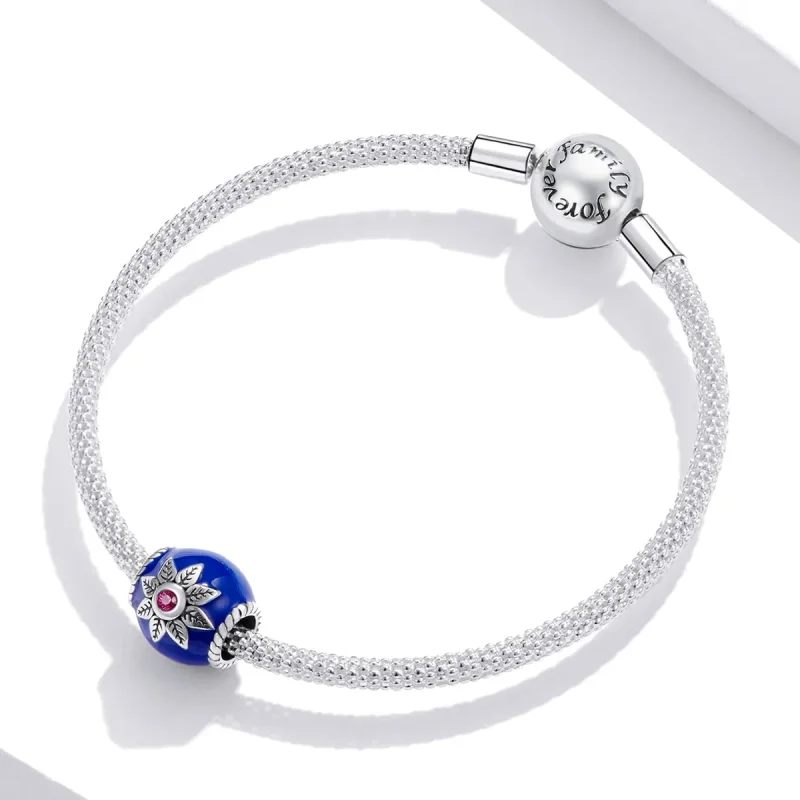 (image for) Pandora Style Silver Lotus Charm - SCC1822 - View 3