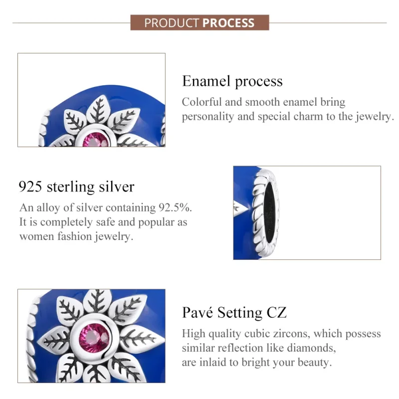 (image for) Pandora Style Silver Lotus Charm - SCC1822 - View 7