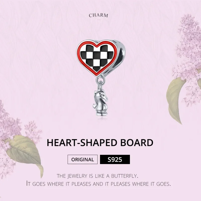 (image for) Pandora Style Silver Love Chess Charm - SCC1833 - View 6