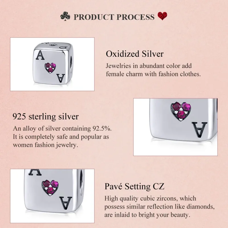 (image for) Pandora Style Silver Love Dice Charm - SCC1440 - View 8