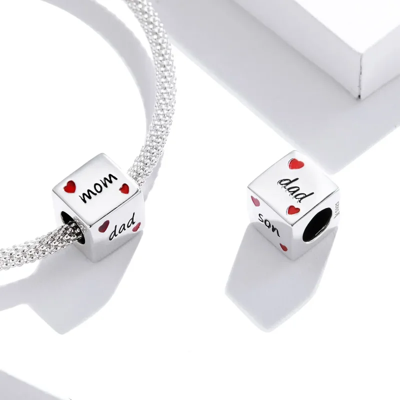 (image for) Pandora Style Silver Love Family Dice Charm - SCC1672 - View 4