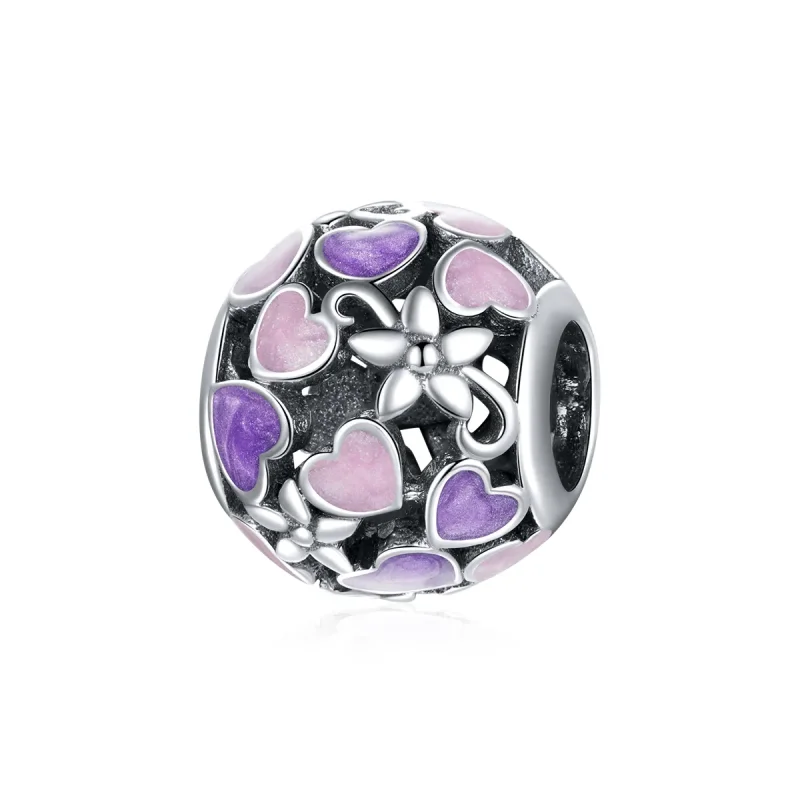 (image for) Pandora Style Silver Love Flowers Charm - SCC1798