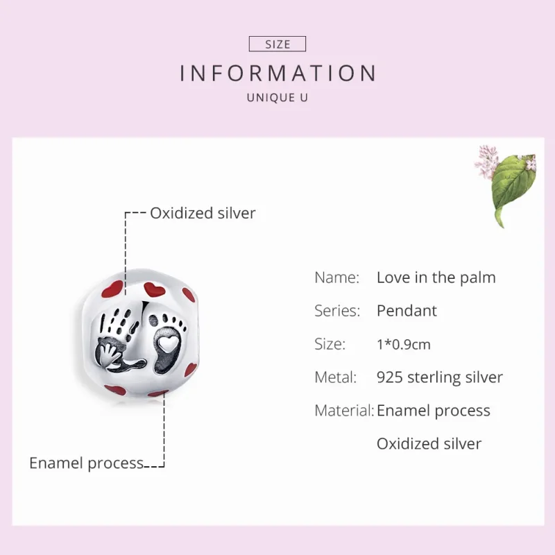 (image for) Pandora Style Silver Love In The Palm Charm - SCC1827 - View 7