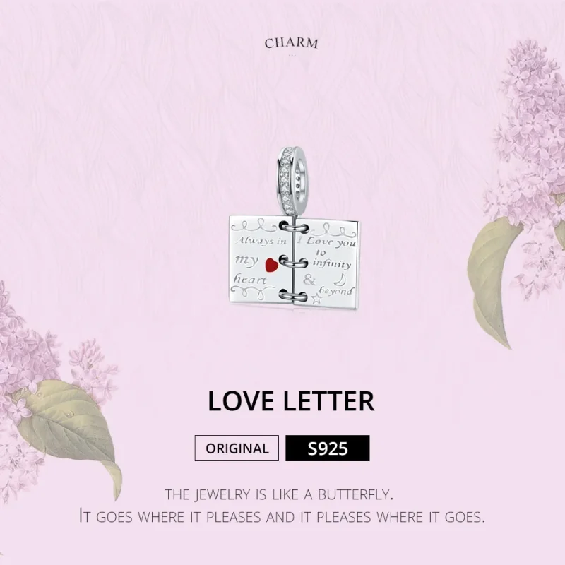 (image for) Pandora Style Silver Love Letter Dangle - SCC1262 - View 2
