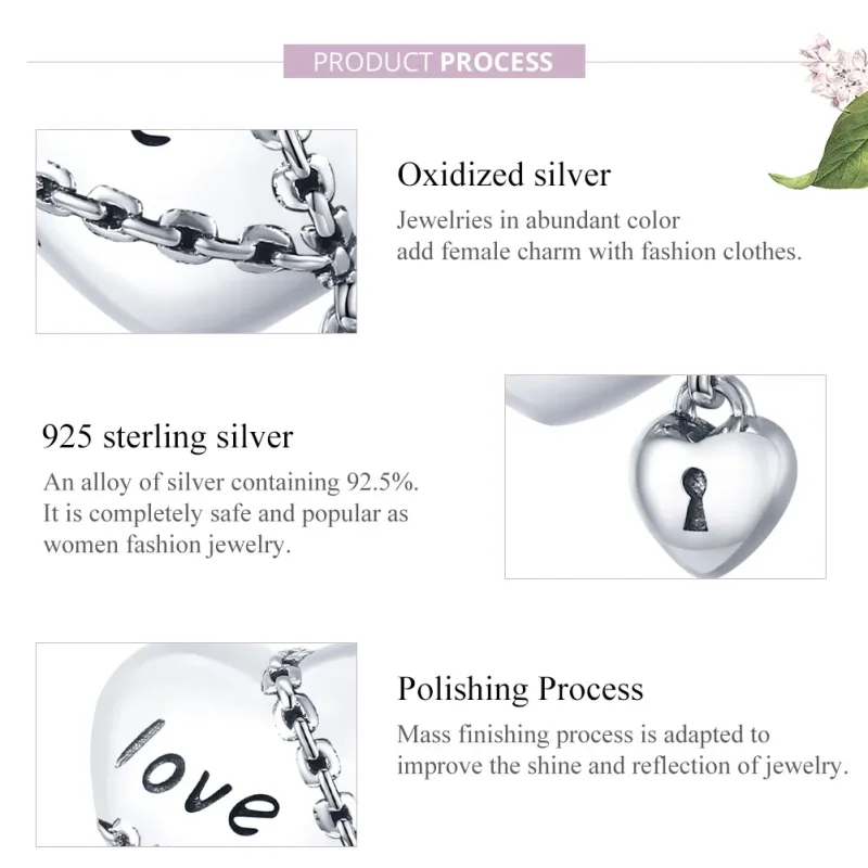 (image for) Pandora Style Silver Love Lock Charm - SCC1553 - View 8
