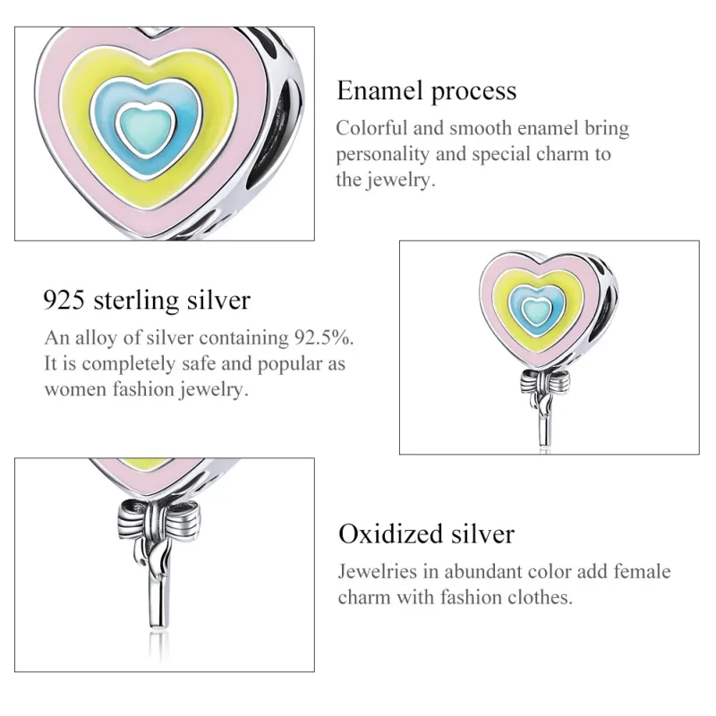 (image for) Pandora Style Silver Love Lollipop Charm - SCC1746 - View 7