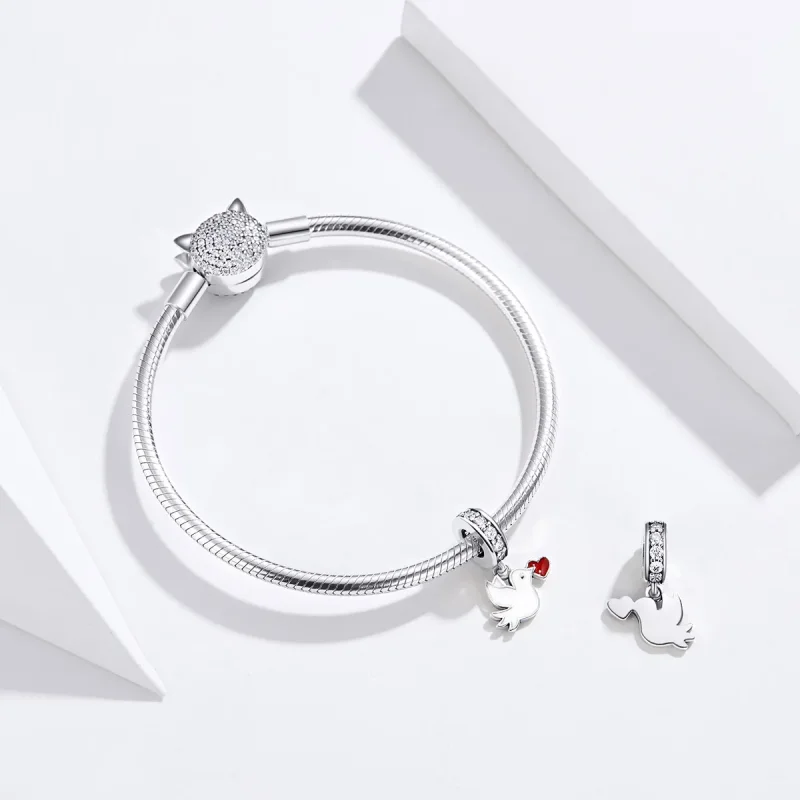 (image for) Pandora Style Silver Love Messenger Dangle - SCC1227 - View 3