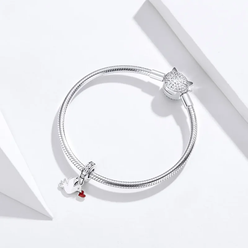 (image for) Pandora Style Silver Love Messenger Dangle - SCC1227 - View 4