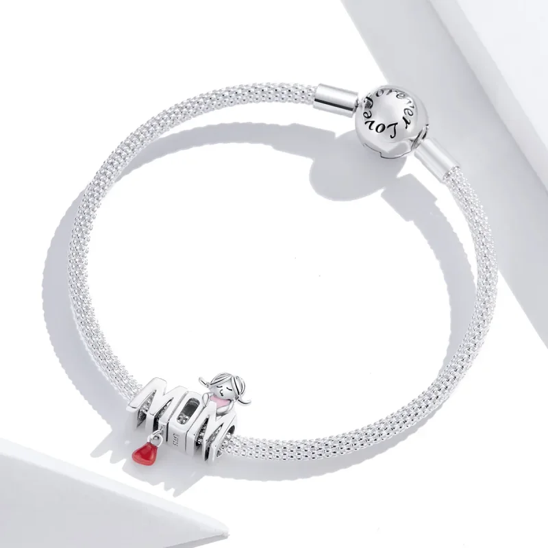 (image for) Pandora Style Silver Love Mom Charm - SCC1461 - View 2