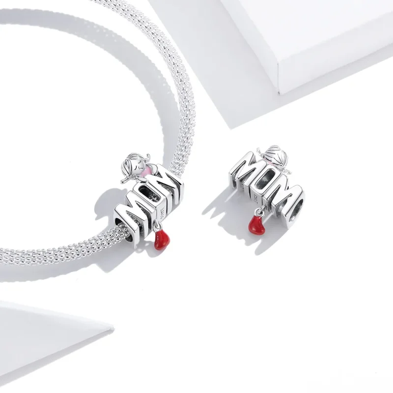 (image for) Pandora Style Silver Love Mom Charm - SCC1461 - View 3