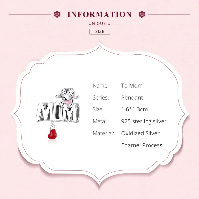 (image for) Pandora Style Silver Love Mom Charm - SCC1461 - View 6