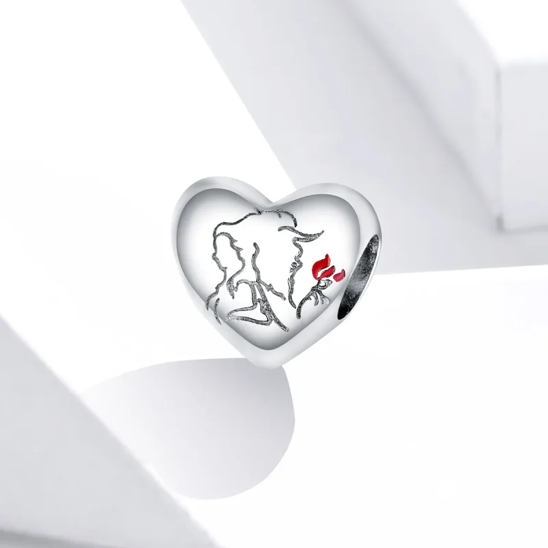 (image for) Pandora Style Silver Love Sketch Charm - BSC321 - View 2