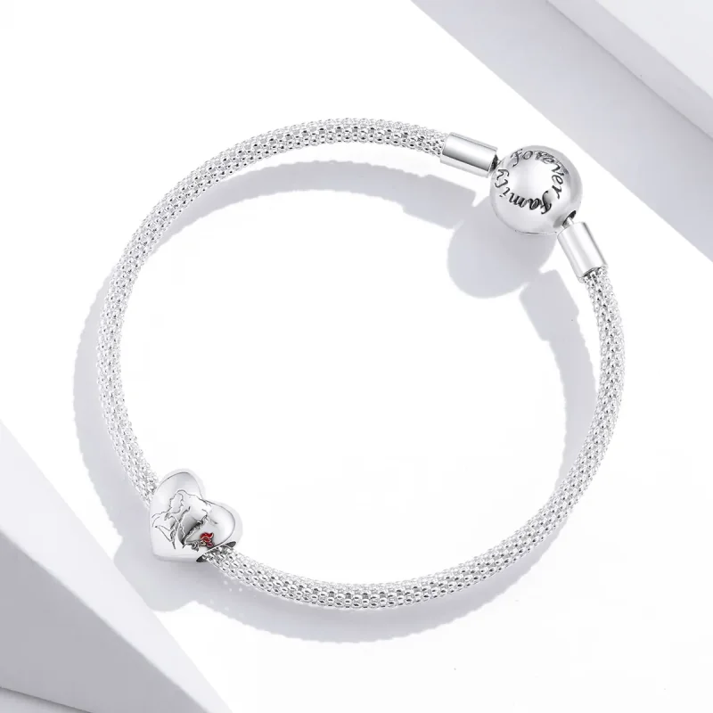 (image for) Pandora Style Silver Love Sketch Charm - BSC321 - View 3