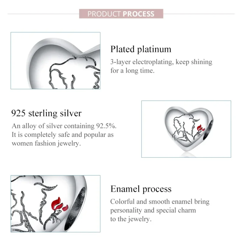 (image for) Pandora Style Silver Love Sketch Charm - BSC321 - View 7