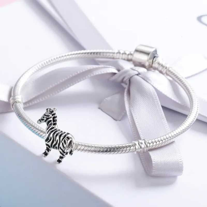 (image for) Pandora Style Silver Lovely Animal Zebra Charm - SCC550 - View 4
