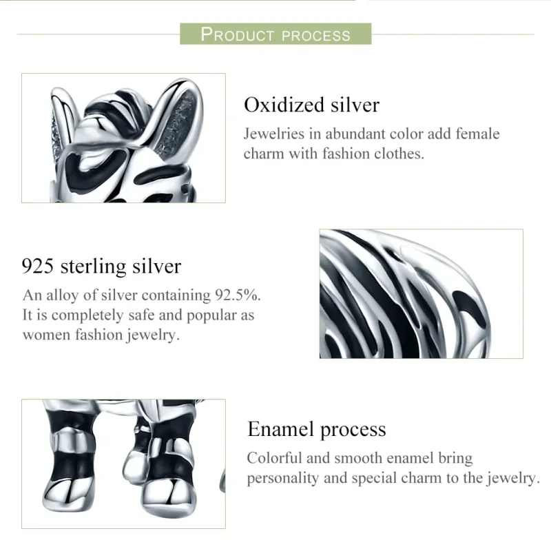 (image for) Pandora Style Silver Lovely Animal Zebra Charm - SCC550 - View 6