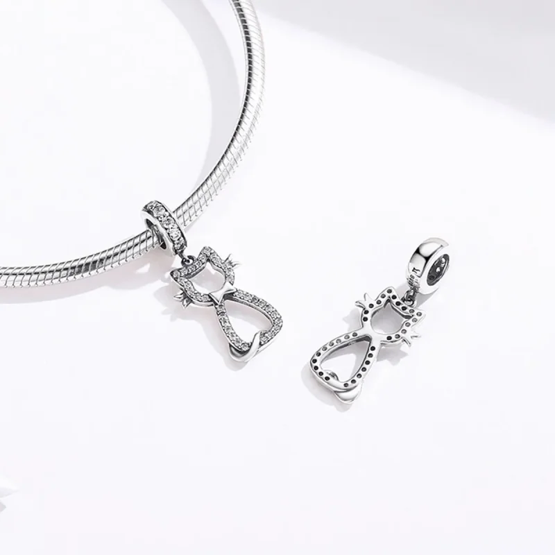 (image for) Pandora Style Silver Lovely Cat Dangle - SCC1162 - View 3