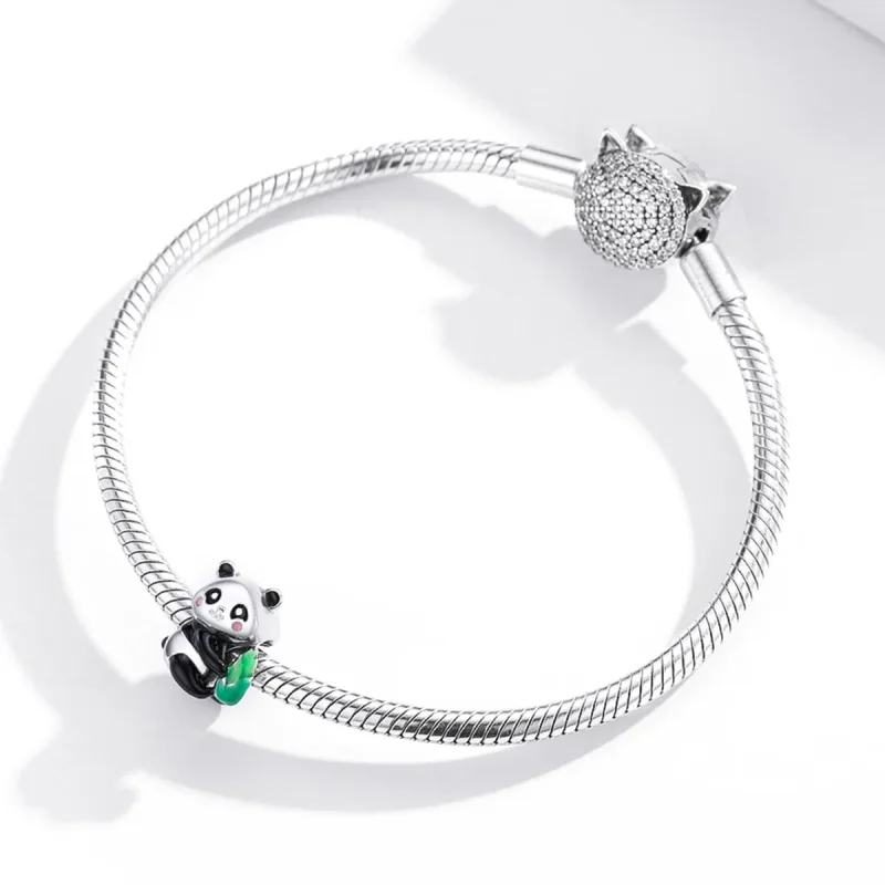 (image for) Pandora Style Silver Lovely Panda Cub Charm - SCC1832 - View 3