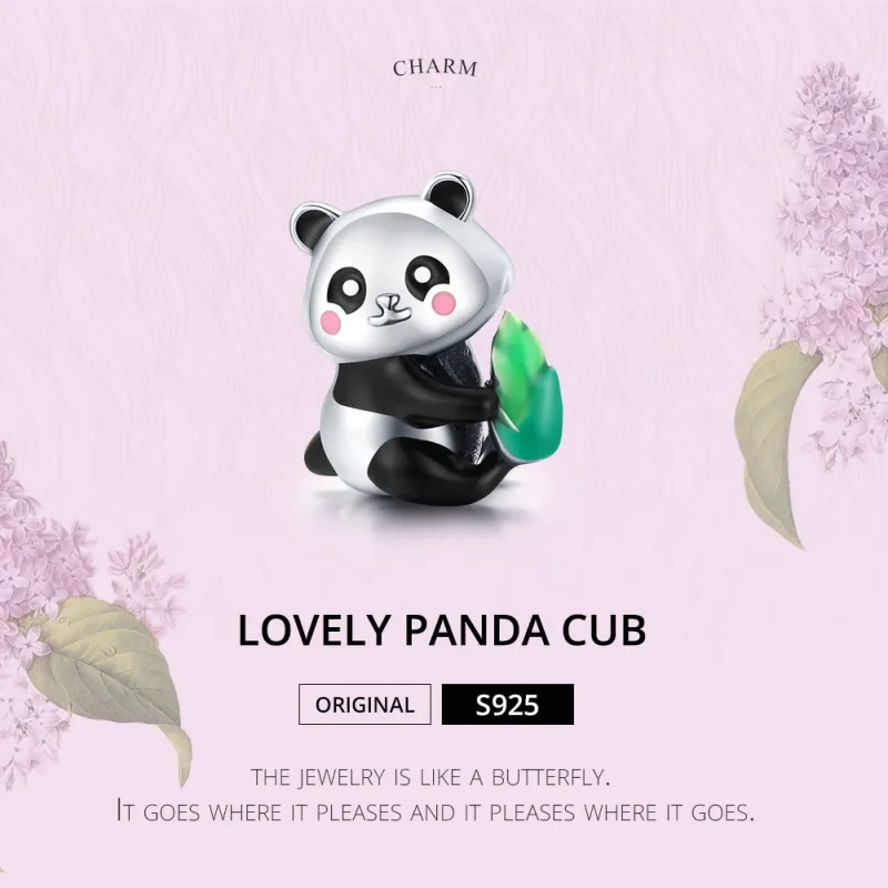 (image for) Pandora Style Silver Lovely Panda Cub Charm - SCC1832 - View 6