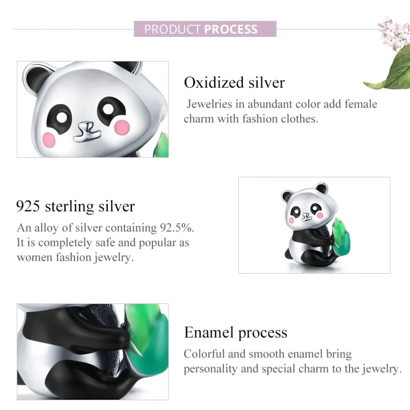 (image for) Pandora Style Silver Lovely Panda Cub Charm - SCC1832 - View 8