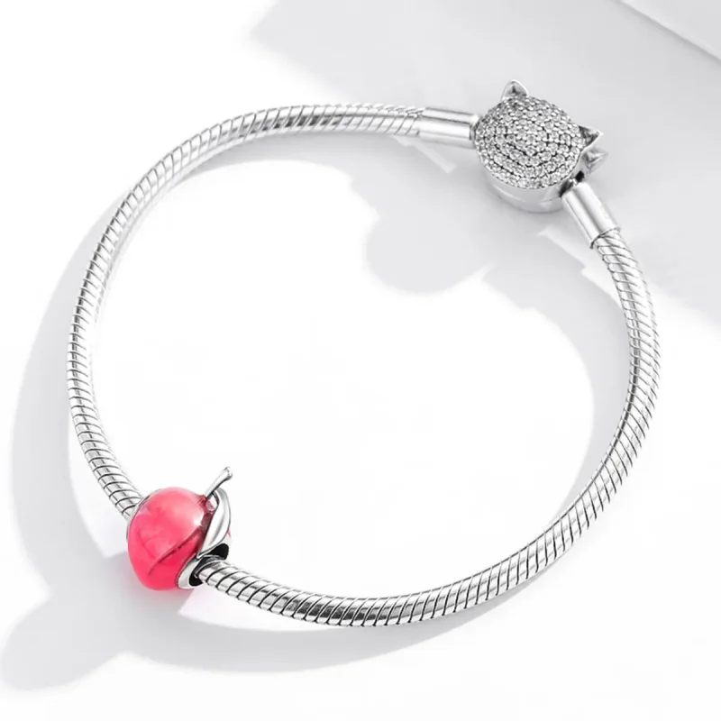 (image for) Pandora Style Silver Lovely Peach Charm - SCC1834 - View 3