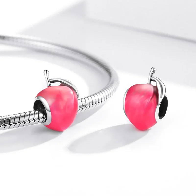 (image for) Pandora Style Silver Lovely Peach Charm - SCC1834 - View 4