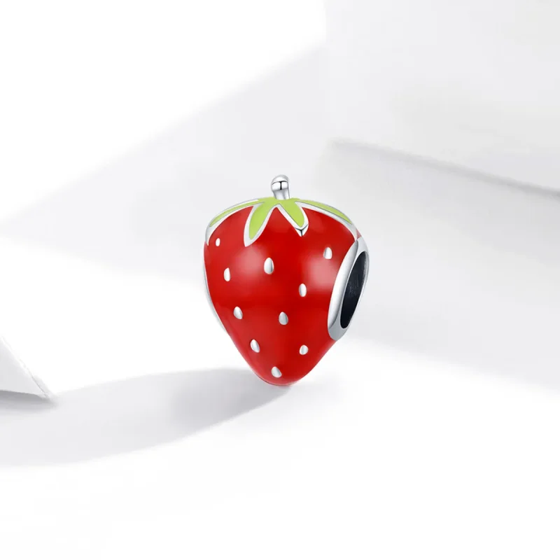 (image for) Pandora Style Silver Lovely Strawberry Charm - SCC1839 - View 2