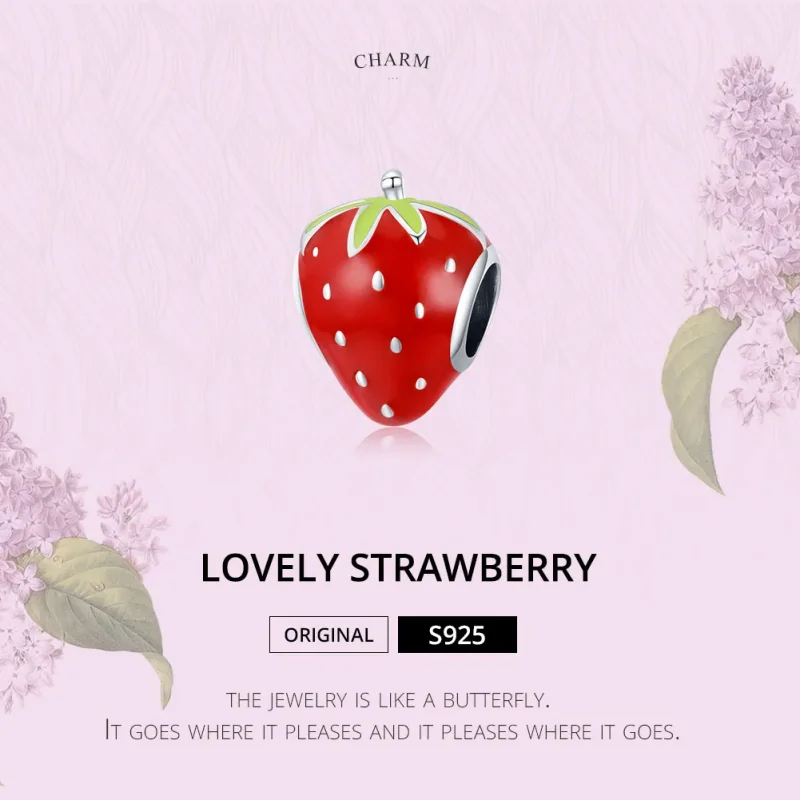 (image for) Pandora Style Silver Lovely Strawberry Charm - SCC1839 - View 6