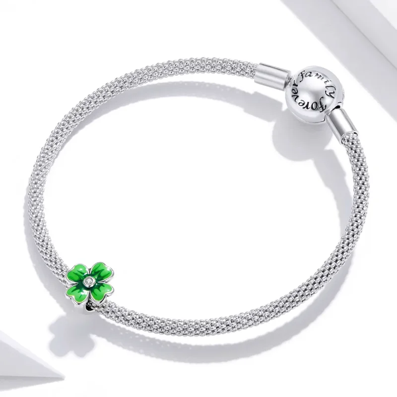 (image for) Pandora Style Silver Lucky Clover Charm - SCC1749 - View 3