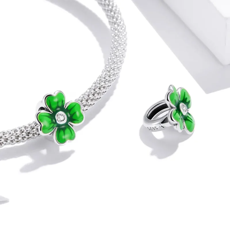 (image for) Pandora Style Silver Lucky Clover Charm - SCC1749 - View 4