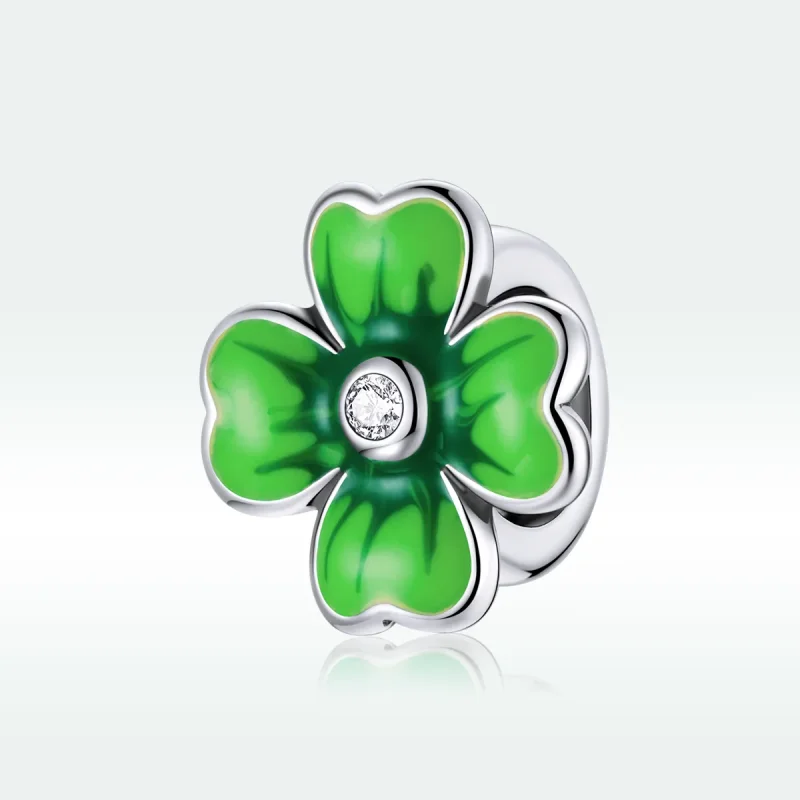 (image for) Pandora Style Silver Lucky Clover Charm - SCC1749 - View 5