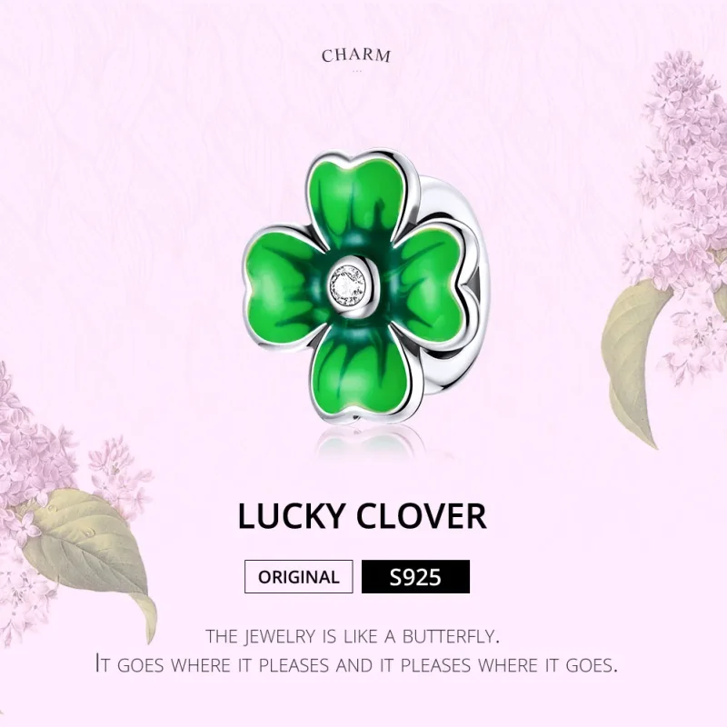 (image for) Pandora Style Silver Lucky Clover Charm - SCC1749 - View 6