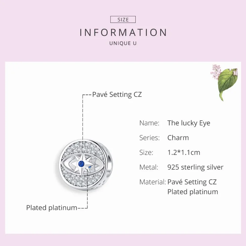 (image for) Pandora Style Silver Lucky Eye Charm - SCC1368 - View 6