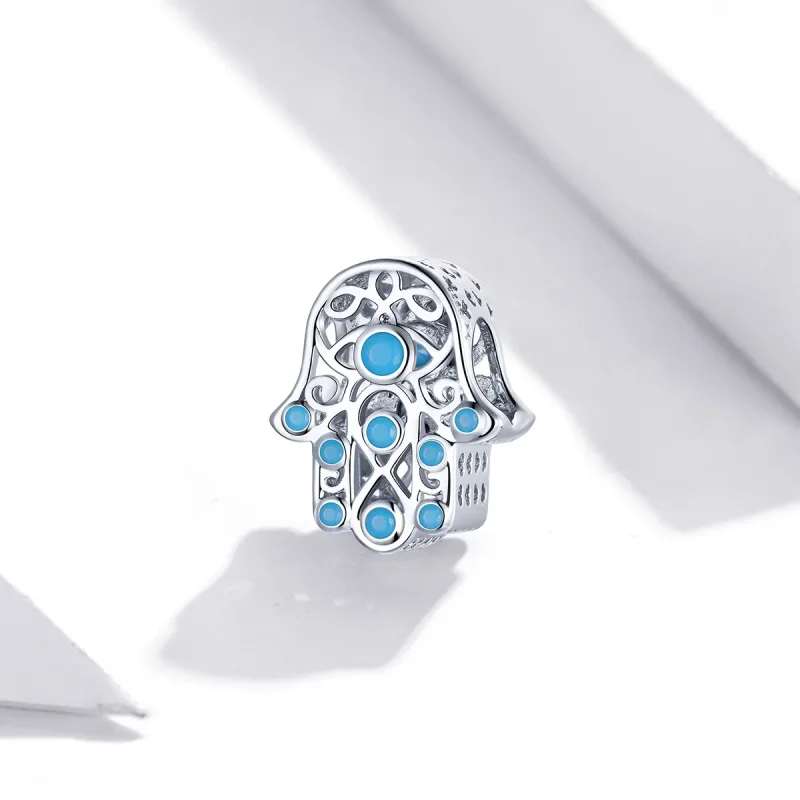 (image for) Pandora Style Silver Lucky Hand Charm - SCC1757 - View 2