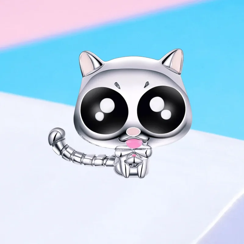 (image for) Pandora Style Silver Lucky Kitty Cat Charm - BSC055 - View 2