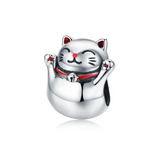 (image for) Pandora Style Silver Maneki Neko Charm - SCC1178