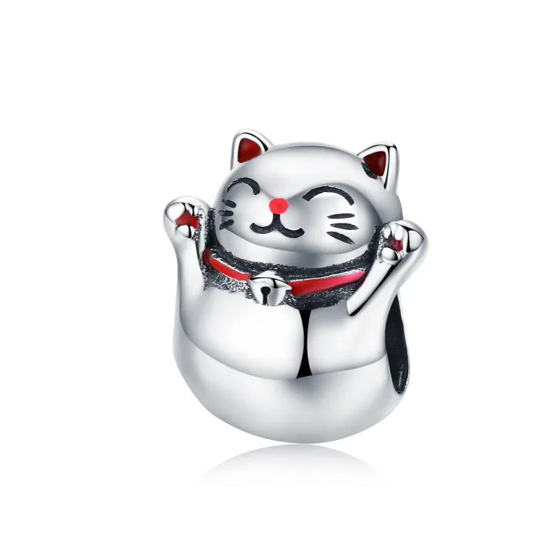 (image for) Pandora Style Silver Maneki Neko Charm - SCC1178