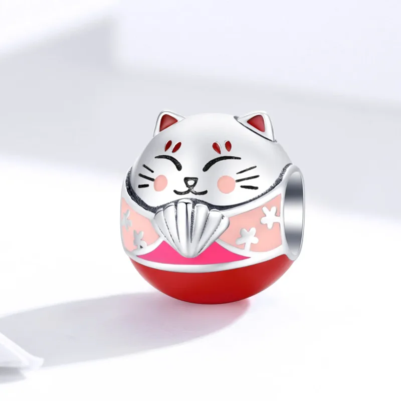 (image for) Pandora Style Silver Maneki Neko Charm - SCC1341 - View 2
