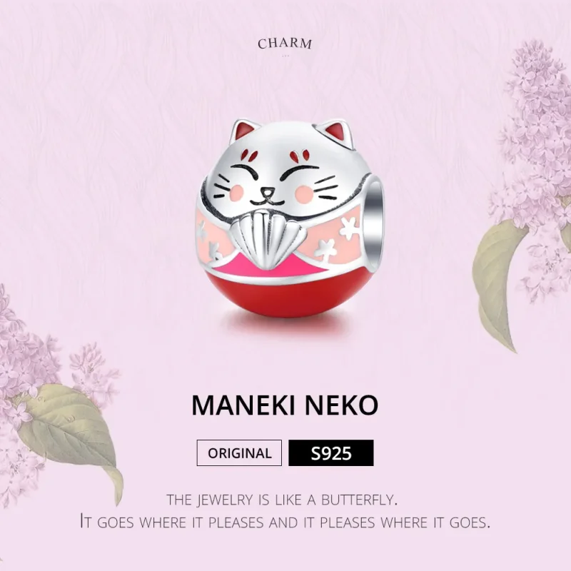 (image for) Pandora Style Silver Maneki Neko Charm - SCC1341 - View 6
