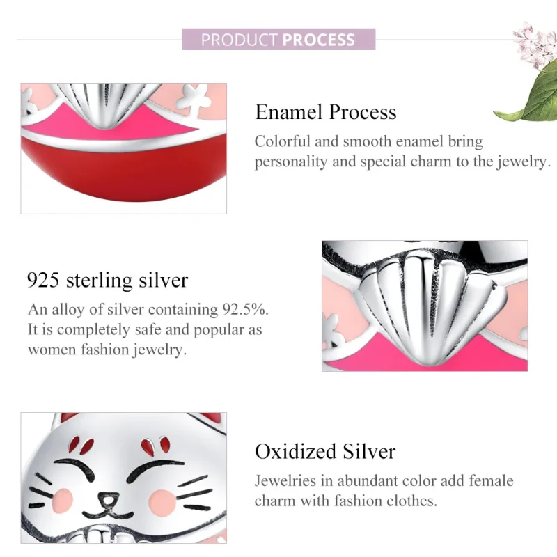(image for) Pandora Style Silver Maneki Neko Charm - SCC1341 - View 8