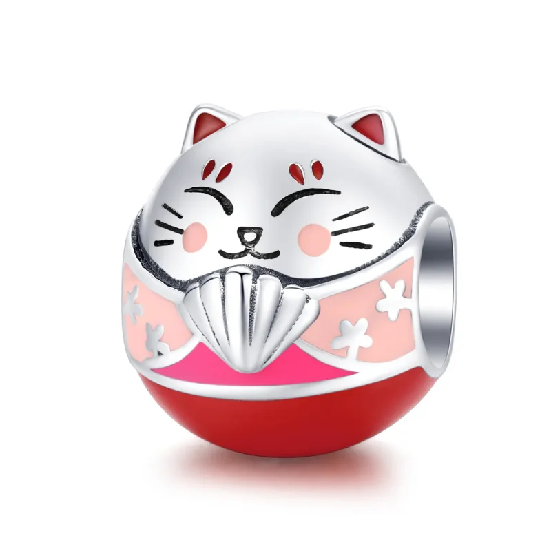 (image for) Pandora Style Silver Maneki Neko Charm - SCC1341