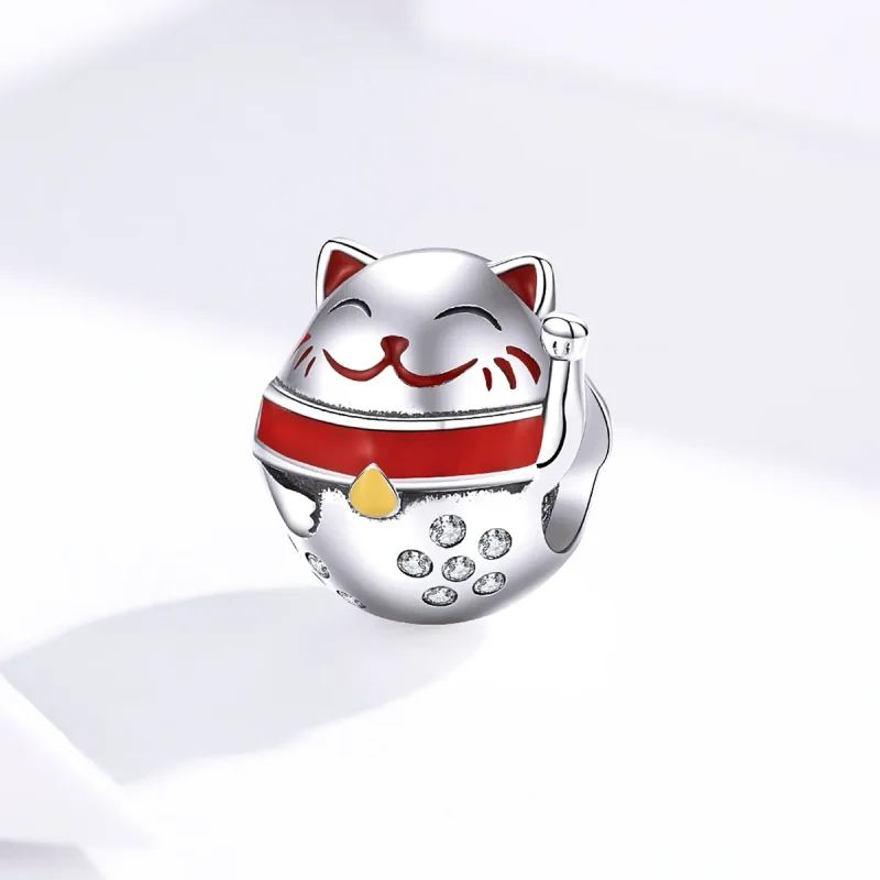 (image for) Pandora Style Silver Maneki Neko Charm - SCC1374 - View 2