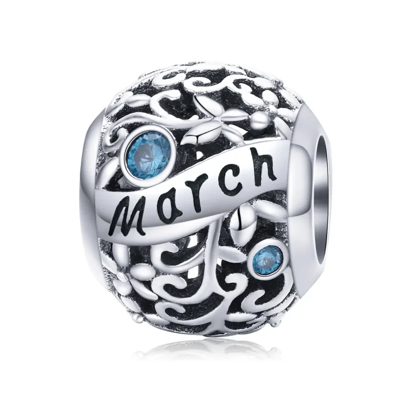 (image for) Pandora Style Silver March Birthstone Charm - SCC1385-3