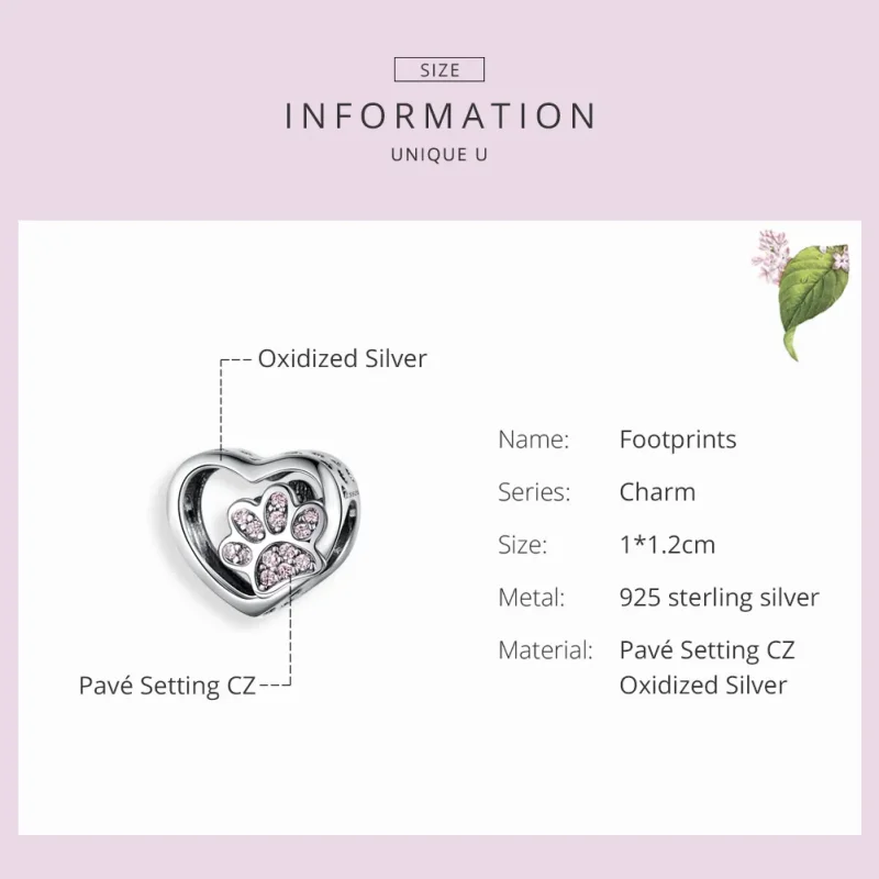 (image for) Pandora Style Silver Mark of Pets Charm - SCC1191 - View 3