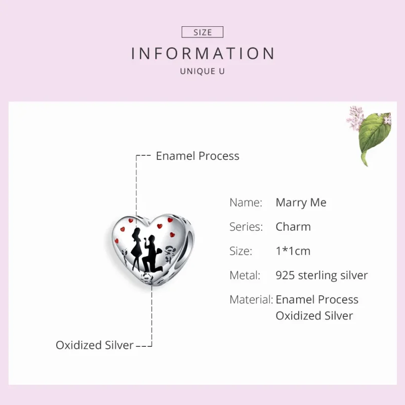 (image for) Pandora Style Silver Marry Me Charm - SCC1403 - View 6