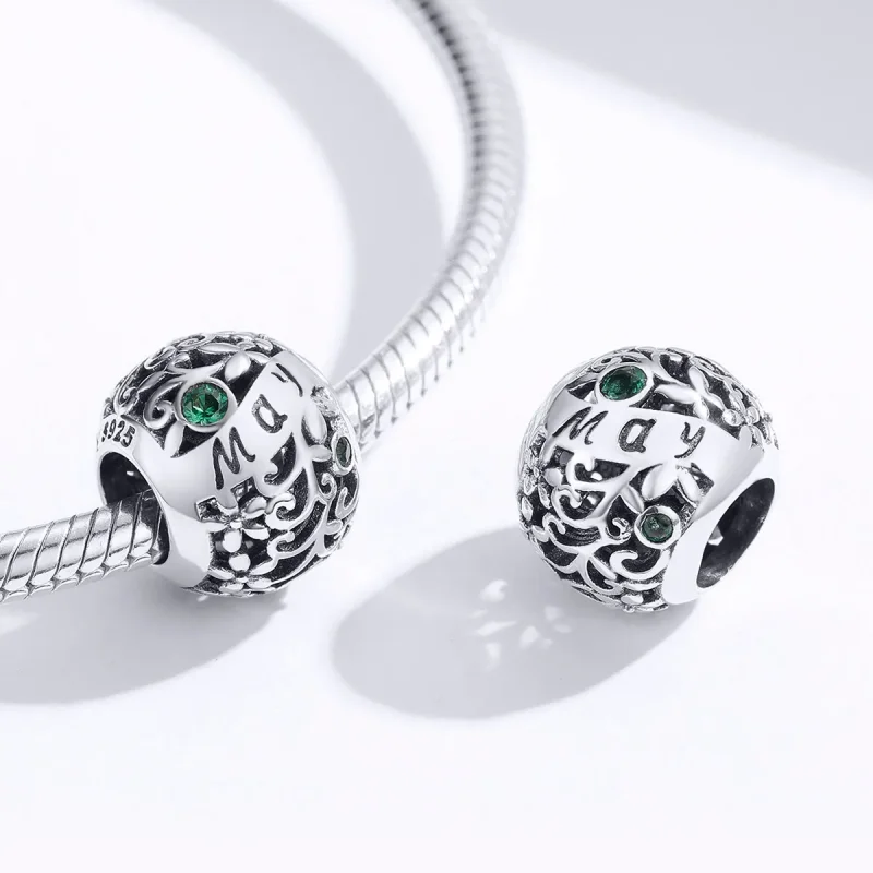 (image for) Pandora Style Silver May Birthstone Charm - SCC1385-5 - View 2