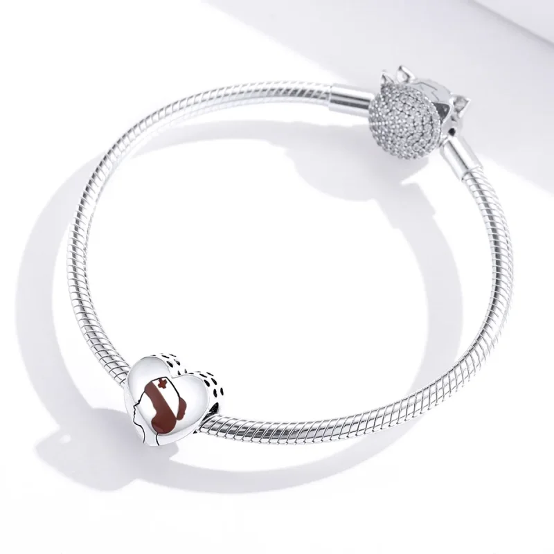 (image for) Pandora Style Silver Medical Angel In White Nurse Charm - SCC1547 - View 4