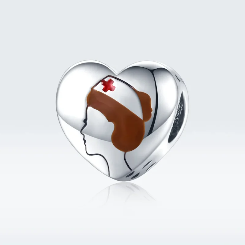 (image for) Pandora Style Silver Medical Angel In White Nurse Charm - SCC1547 - View 5
